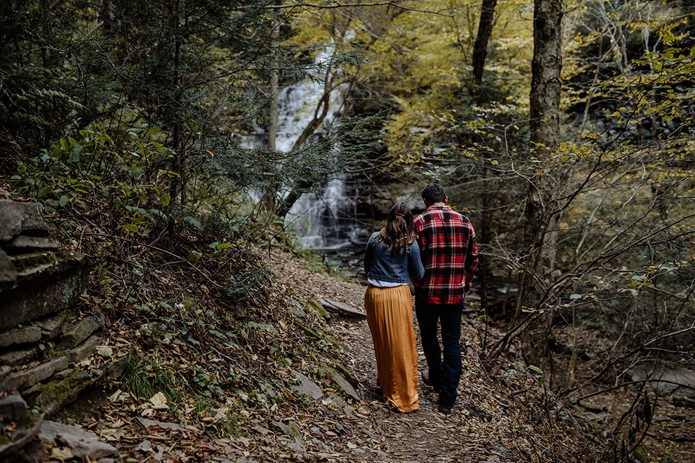 adventurous-waterfall-engagement-session-pa