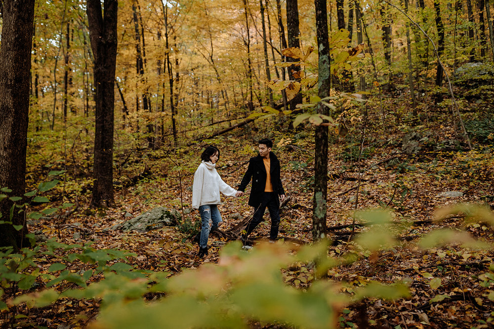 walking-through-the-woods-fall-engagement-session-nj