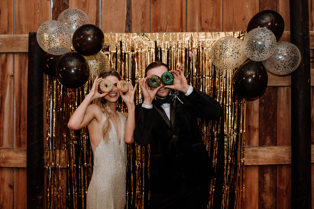 fun-couple-with-donuts-nye-wedding-inspiration
