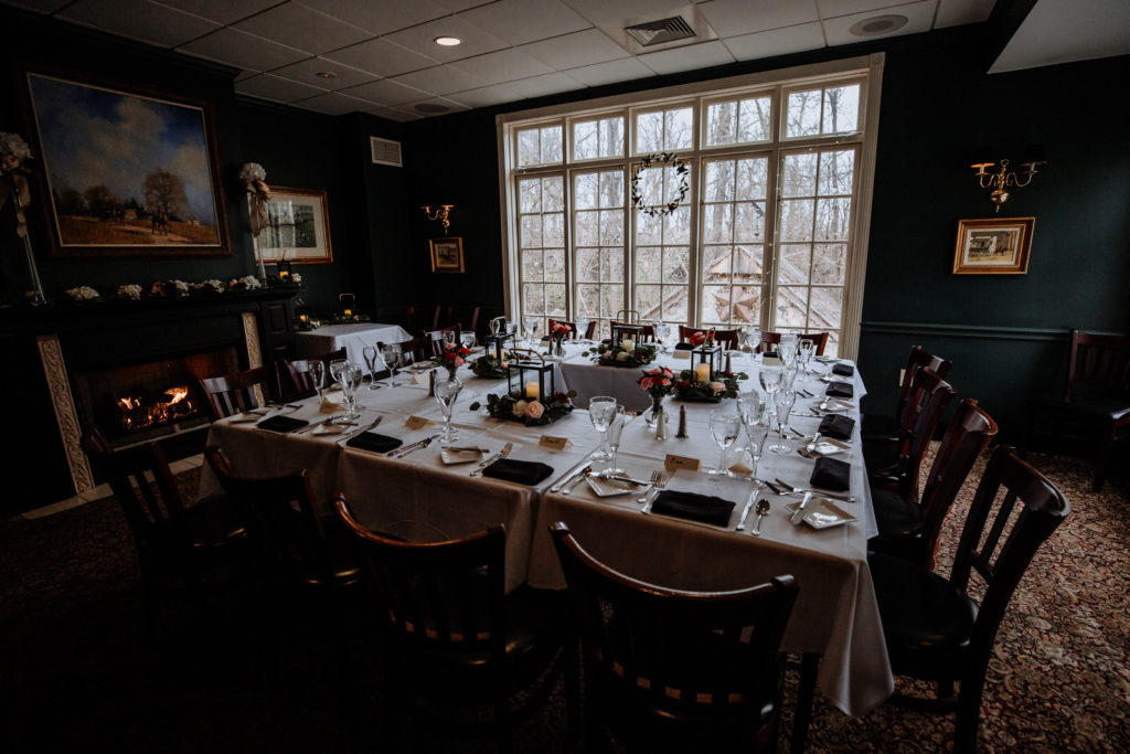 Small wedding reception space at the General Warren Inn in Malvern, PA
