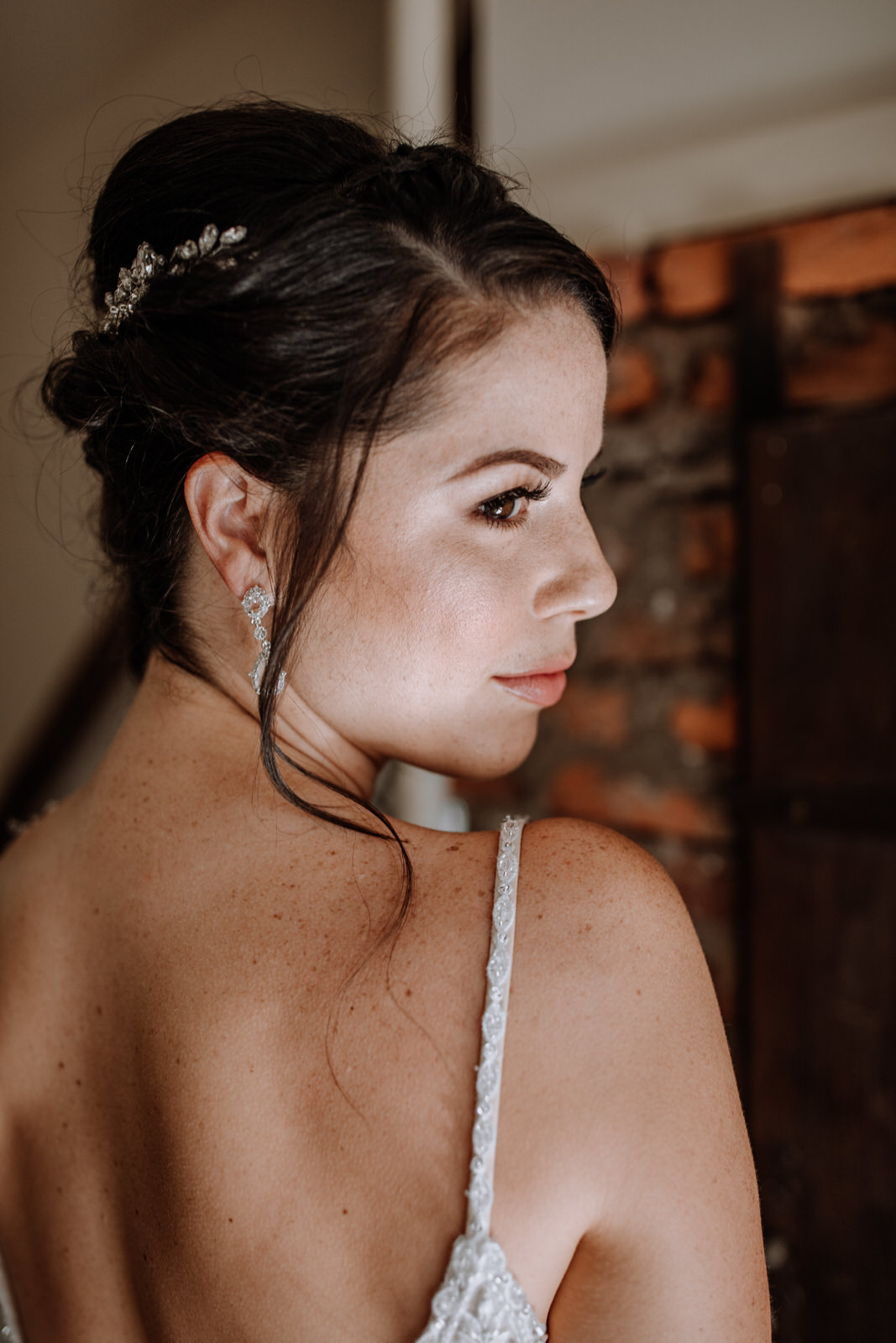 Close up of bride