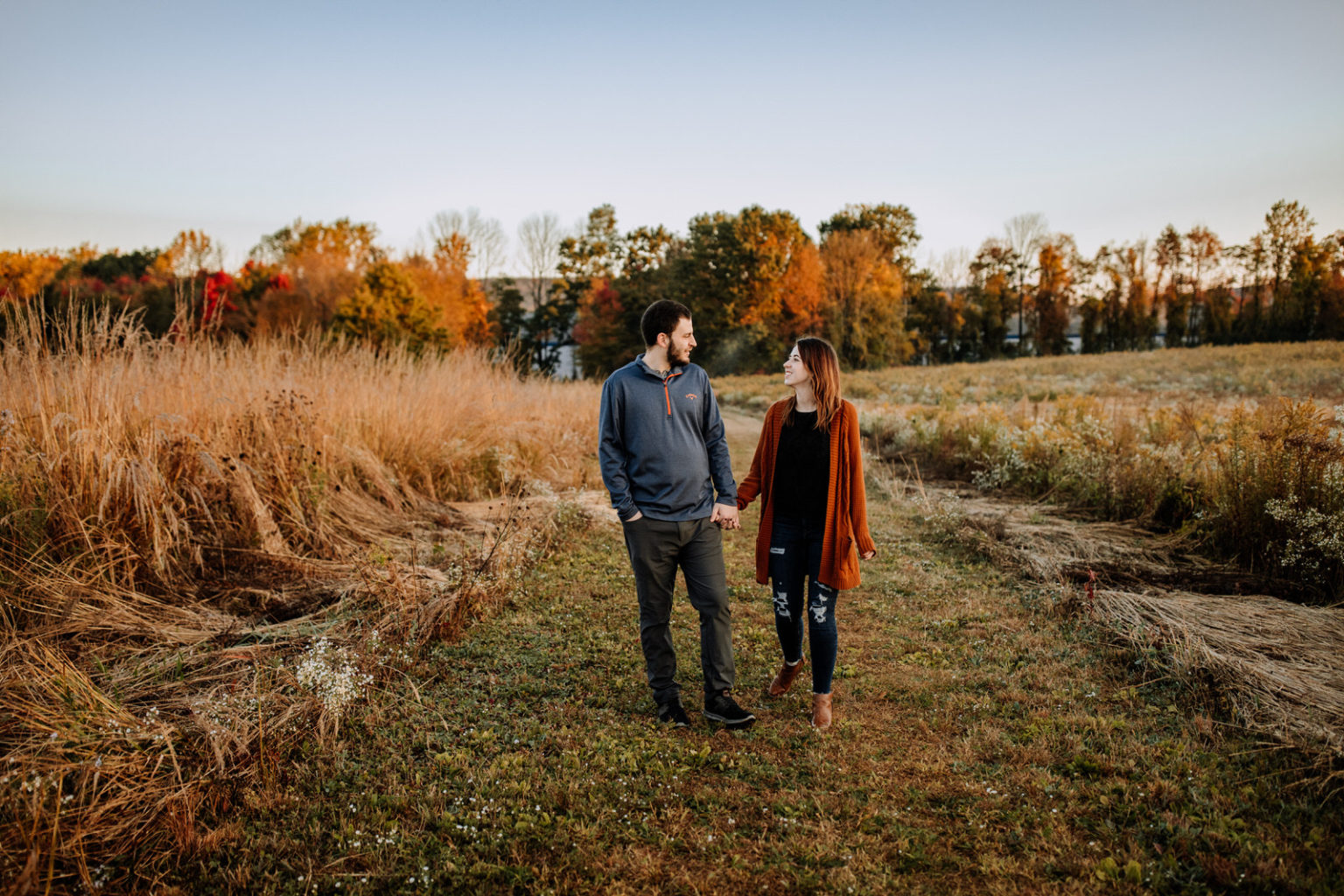 Engagement Photos in Wind Gap, PA // Ballas Park Sunrise Hand and