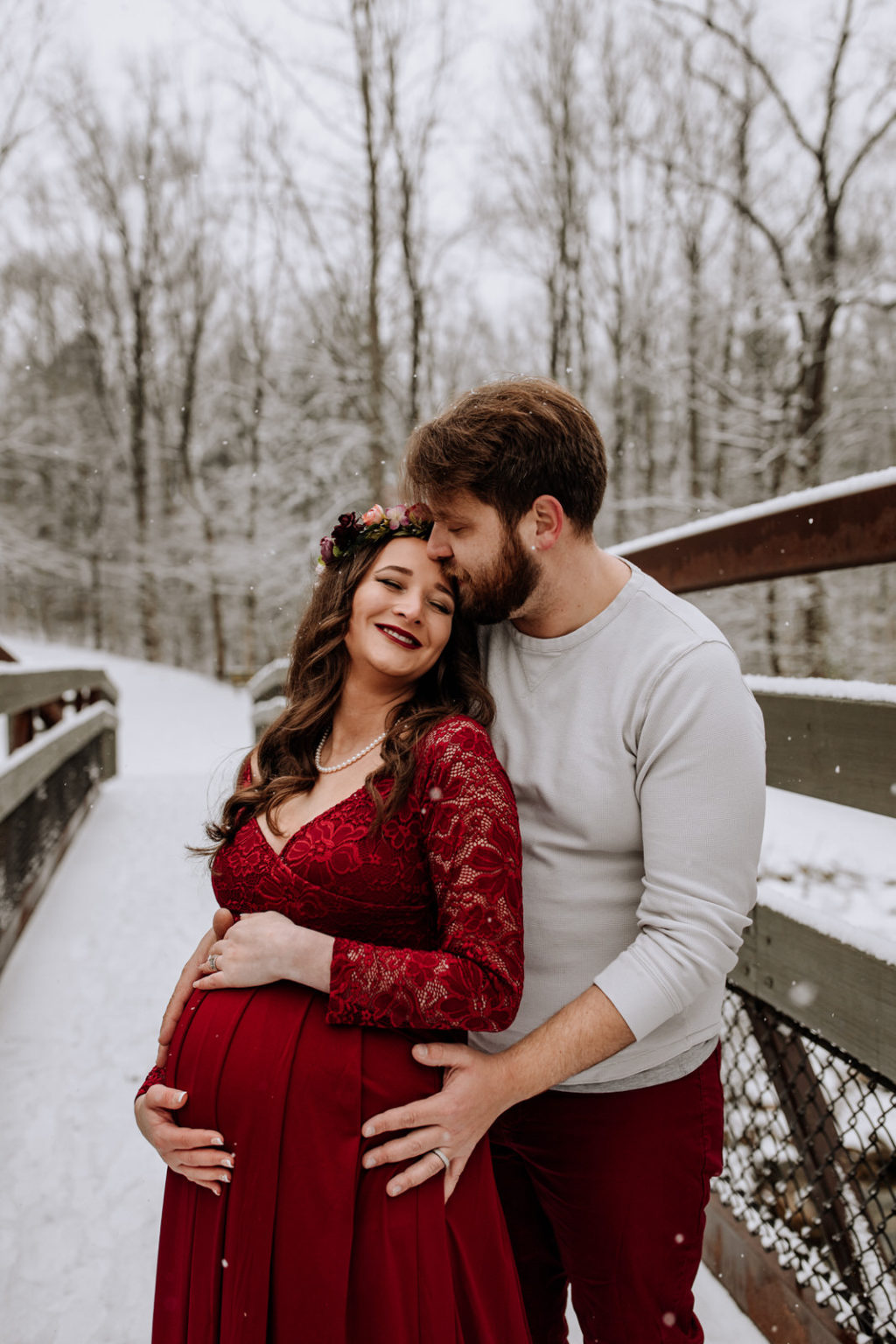 Winter Snow Maternity Photos // Pennsylvania Photographer - Hand and