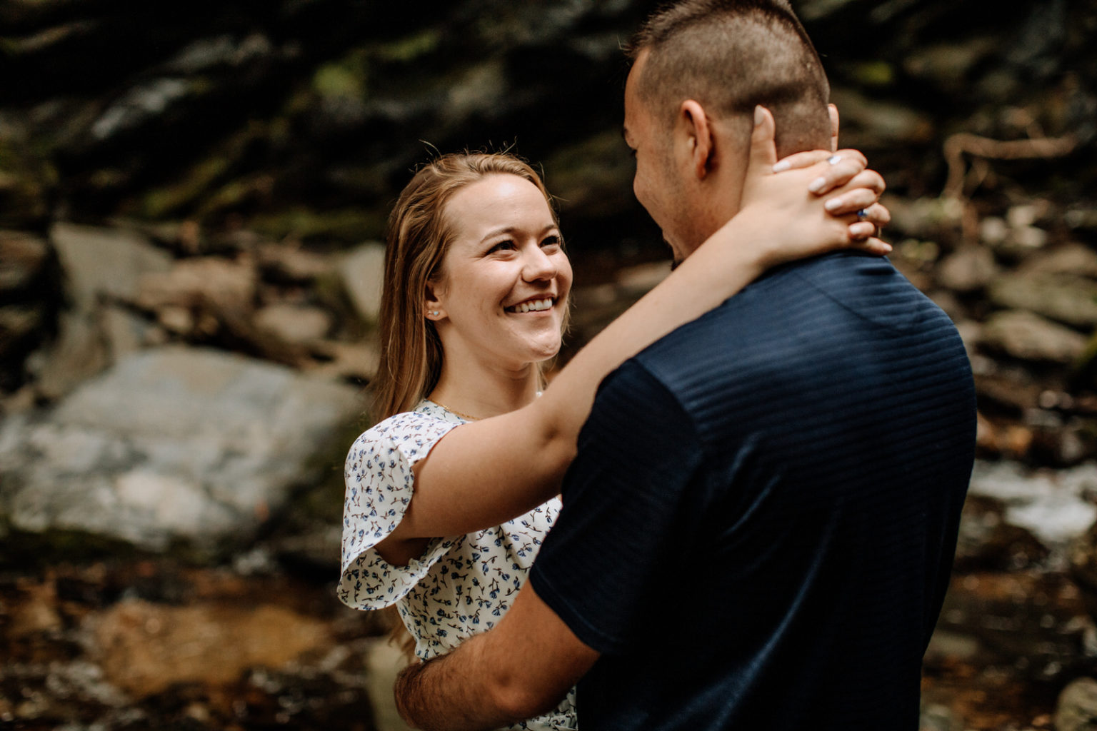 Slateford Creek Falls Engagement Photos // Bangor, PA Hand and Arrow