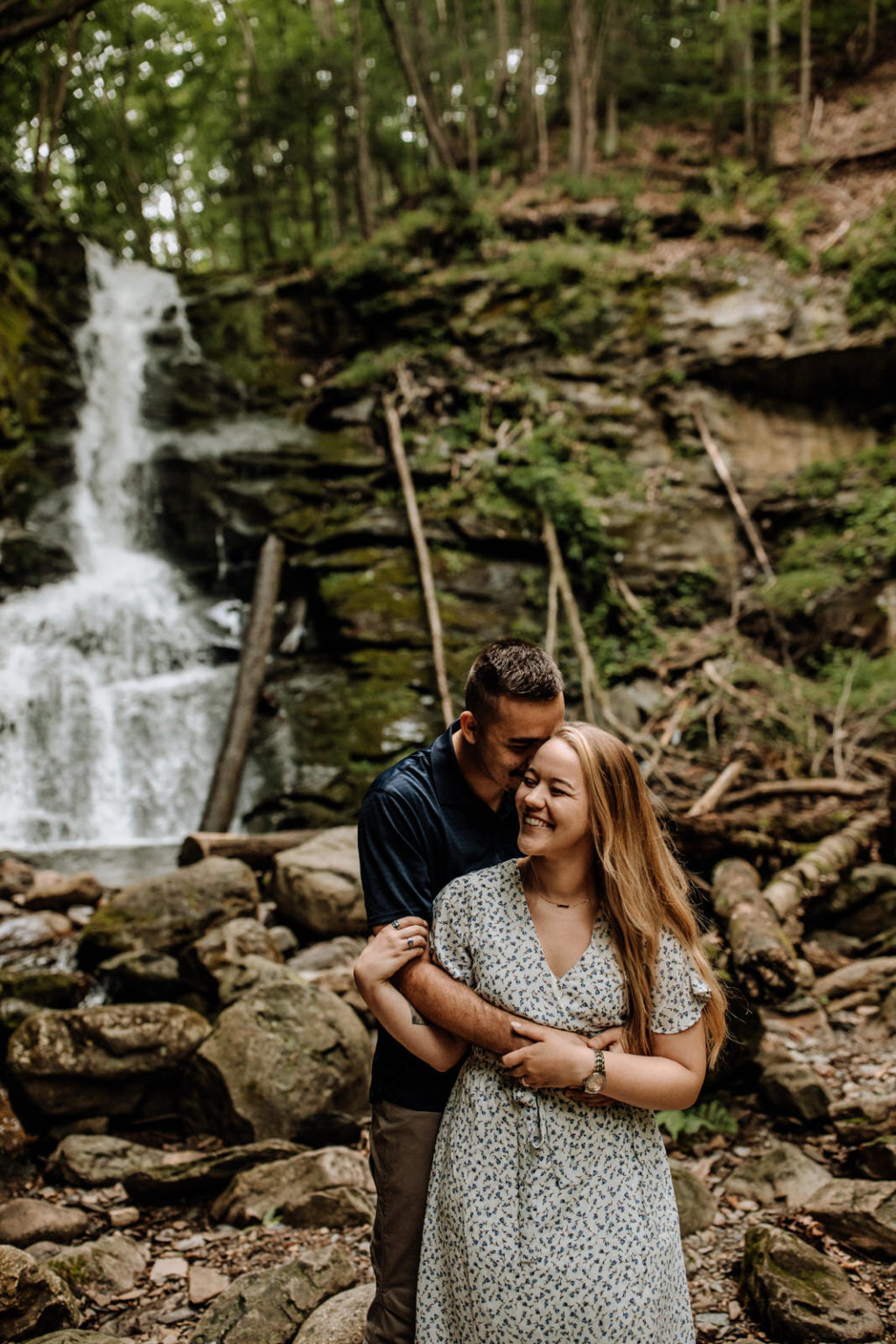 Slateford Creek Falls Engagement Photos // Bangor, PA Hand and Arrow