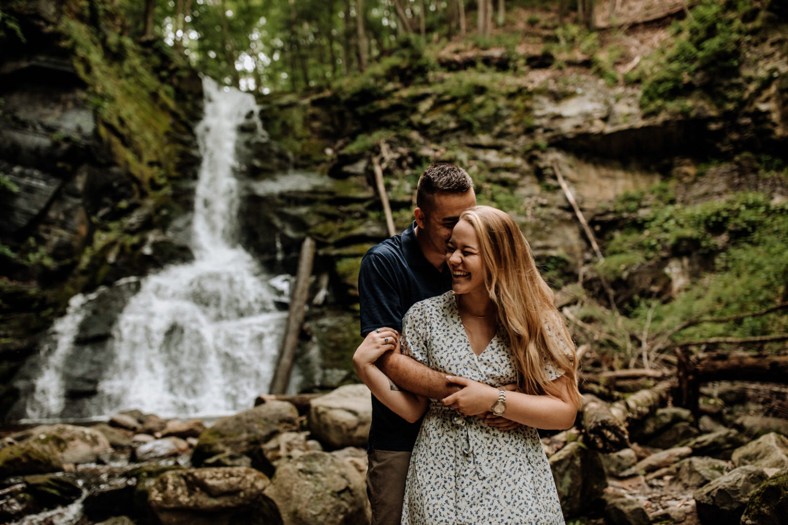 Slateford Creek Falls Engagement Photos // Bangor, PA Hand and Arrow