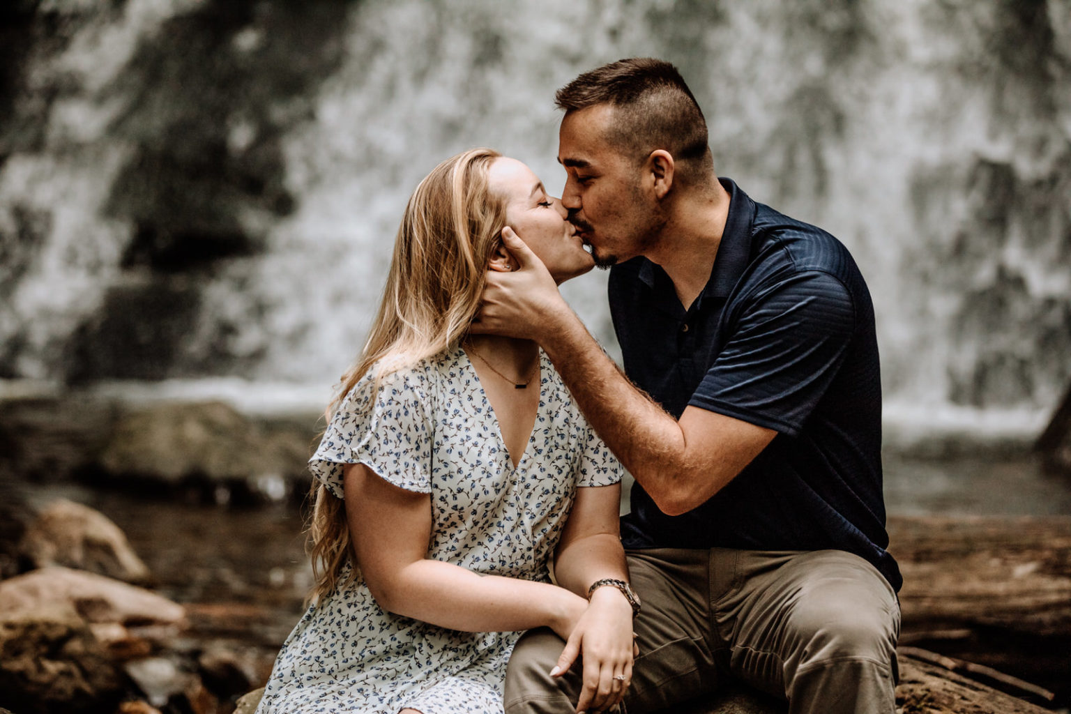 Slateford Creek Falls Engagement Photos // Bangor, PA Hand and Arrow
