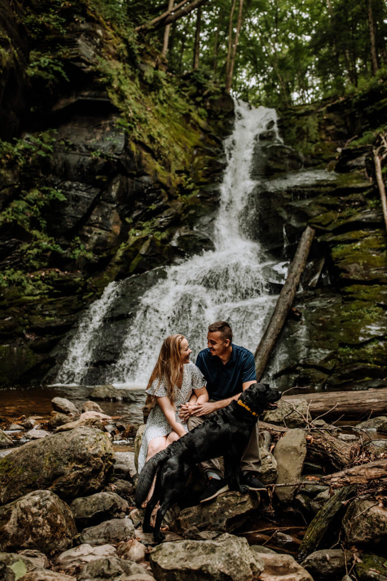 Slateford Creek Falls Engagement Photos // Bangor, PA Hand and Arrow