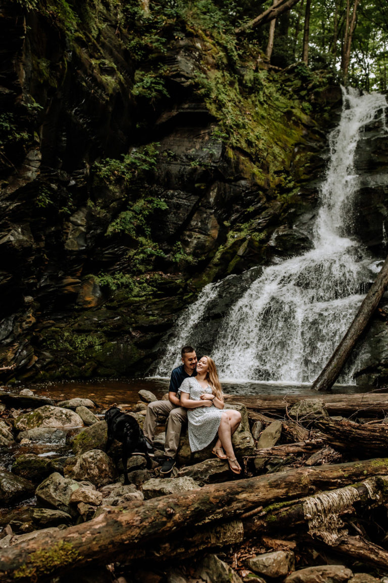 Slateford Creek Falls Engagement Photos // Bangor, PA Hand and Arrow