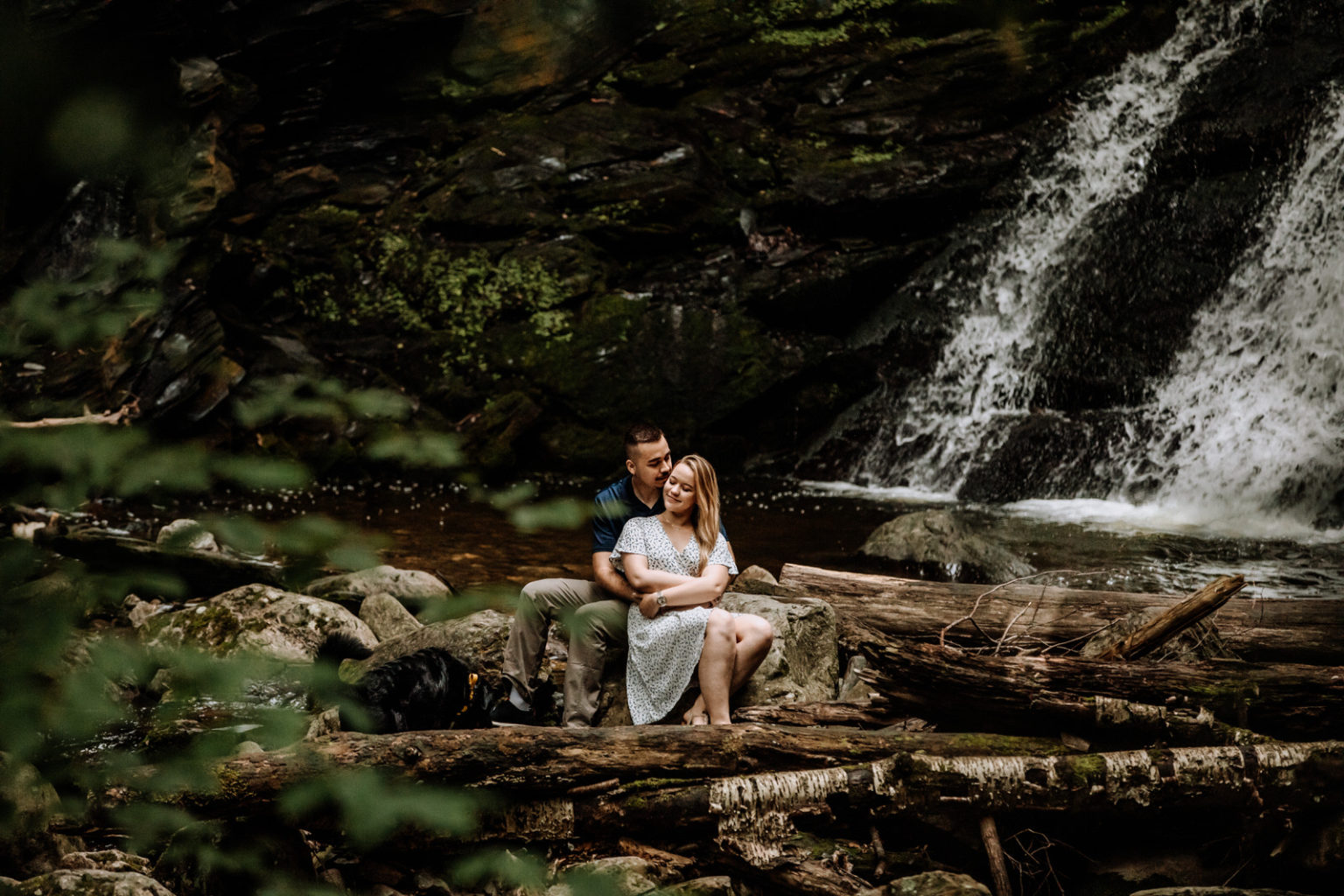 Slateford Creek Falls Engagement Photos // Bangor, PA Hand and Arrow