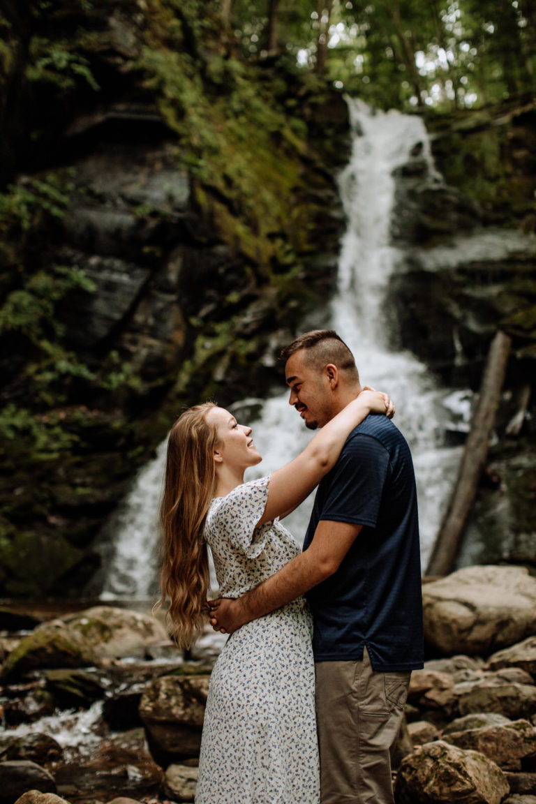 Slateford Creek Falls Engagement Photos // Bangor, PA Hand and Arrow