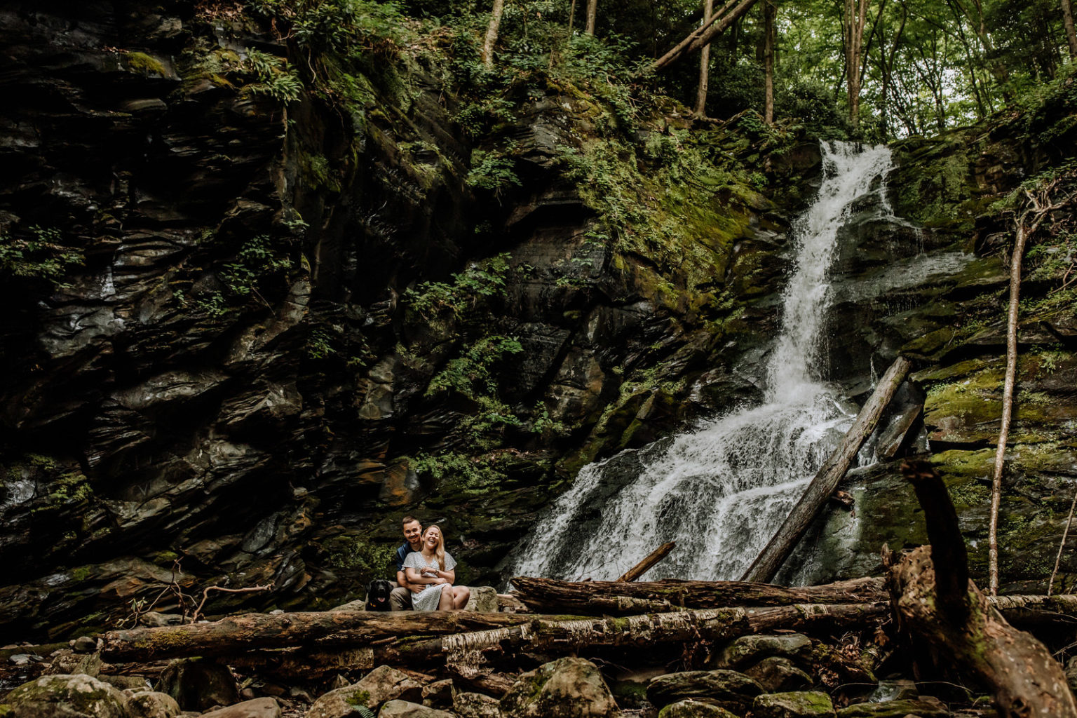 Slateford Creek Falls Engagement Photos // Bangor, PA Hand and Arrow
